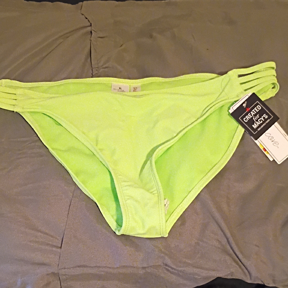 Macy's Neon Green Strappy Hipster Bikini Bottoms